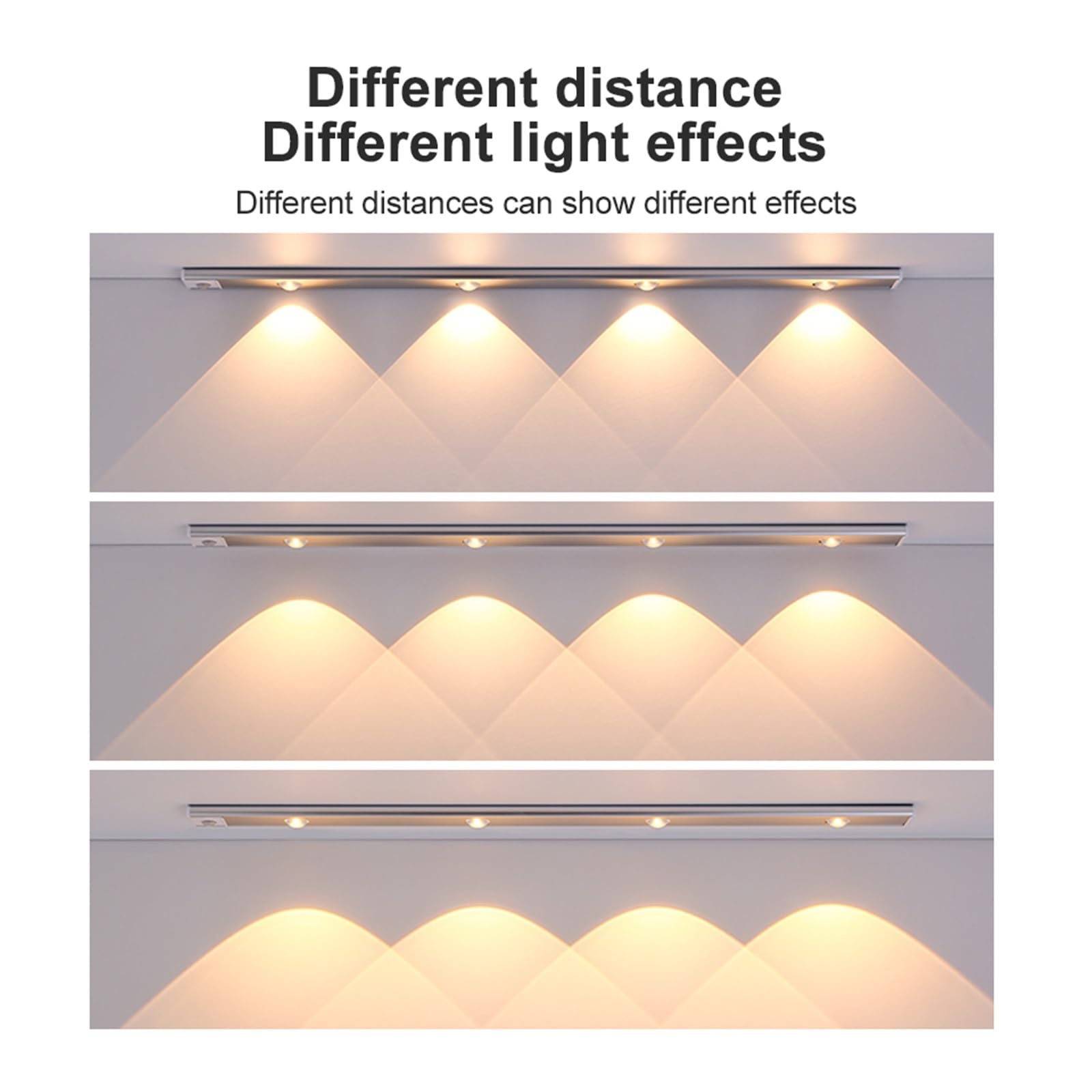 Luces Bajo Armario Luz LED Ultrafina For Armario, Iluminación Nocturna, Sensor De Movimiento PIR, Inalámbrica, Recargable Por USB, For Cocina, Dormitorio, Interior, 55cm(Black,110cm-2PCS)