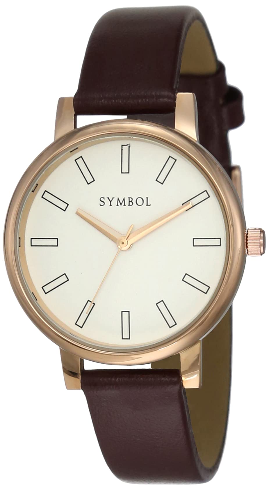 Amazon Brand - Symbol Women Faux Leather Analog White Dial Watch-Az-Syw-Ss21A-09C, Band Color-Brown (B08ZXL1V23) Amazon Price History, Amazon Price Tracker