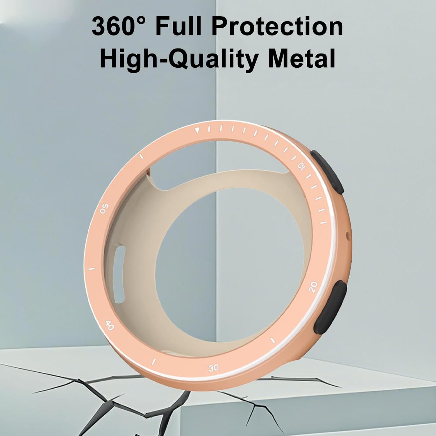2 in 1 HXFRTYU Metal Case for Amazfit Active 2 Smartwatch 44mm, Stainless Steel Bezel & TPU Back Cover, Rugged Shockproof Protective Bumper for Amazfit Active 2 (Silver)