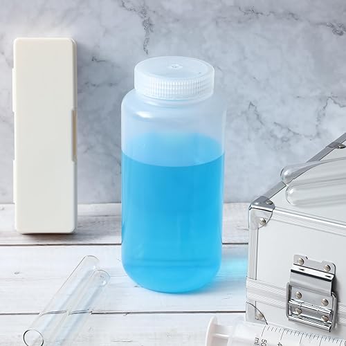 Miniatura 6 de Hoolerry 48 unidades de botellas de muestra de plástico de 16 oz  500 ml de grado laboratorio, botellas de reactivo de polipropileno de boca ancha,
