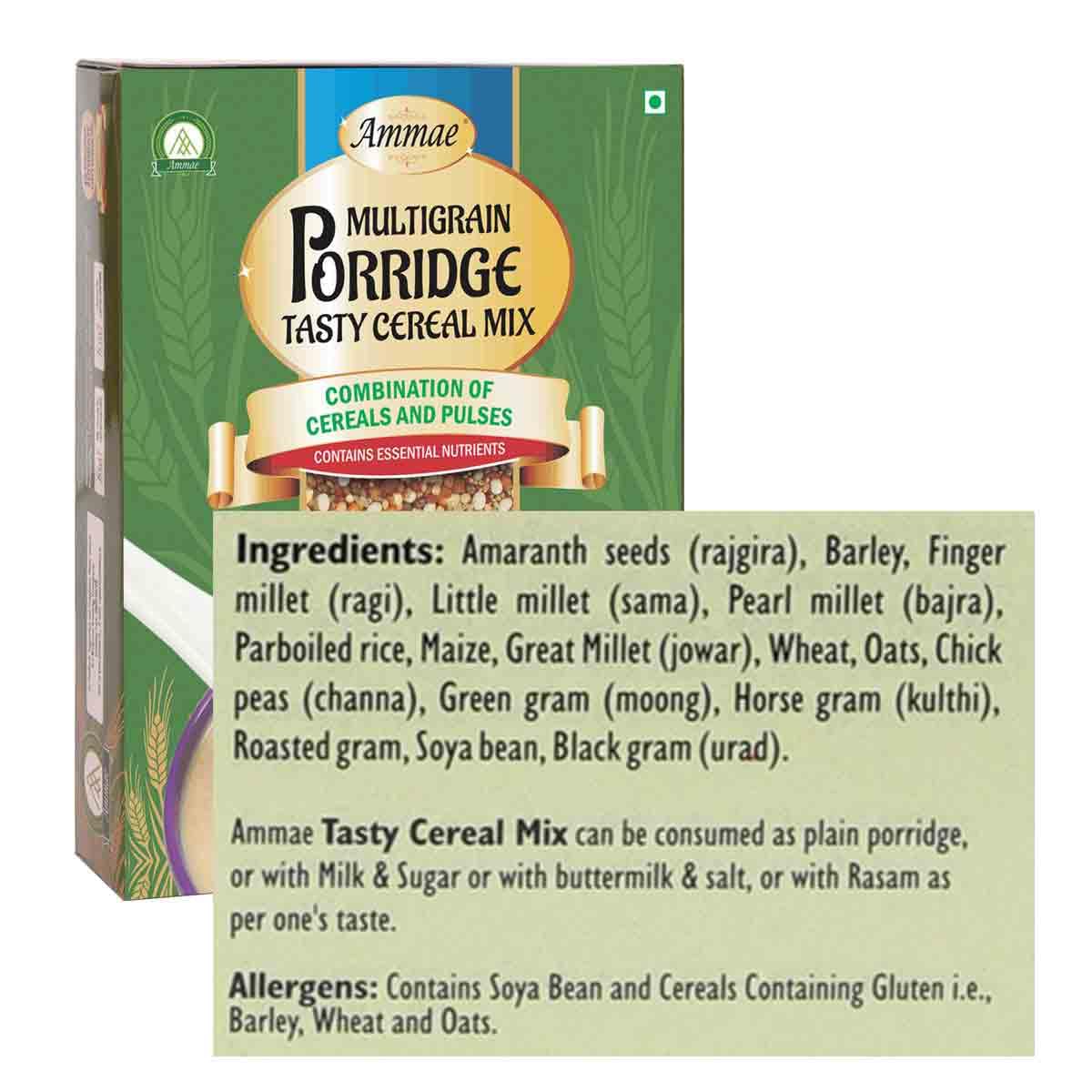 Ammae Multigrain Porridge Tasty Cereal Mix, 400g, 16 grains Sathu Maavu, Sprouted & Roasted Cereals, Pulses, Millets & Oats | No Sugar | No Salt | No Milk | No Preservatives & Chemicals - Image 3 thumbnail