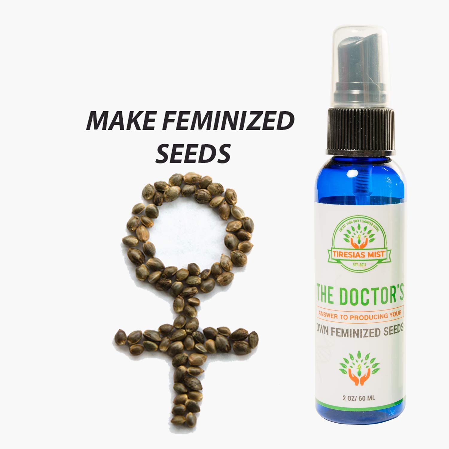 Feminized Seed Spray | 2 Ounce Bottle for Growing All Female Pollen and Seeds - Safe, Non-Toxic Plant Flower Formula for Growers - Effective and Reliable Solution