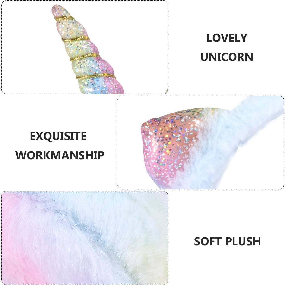 Unicorn Winter Ear Muffs Soft Gradient Plush Ear Warmer Earmuffs for Boys