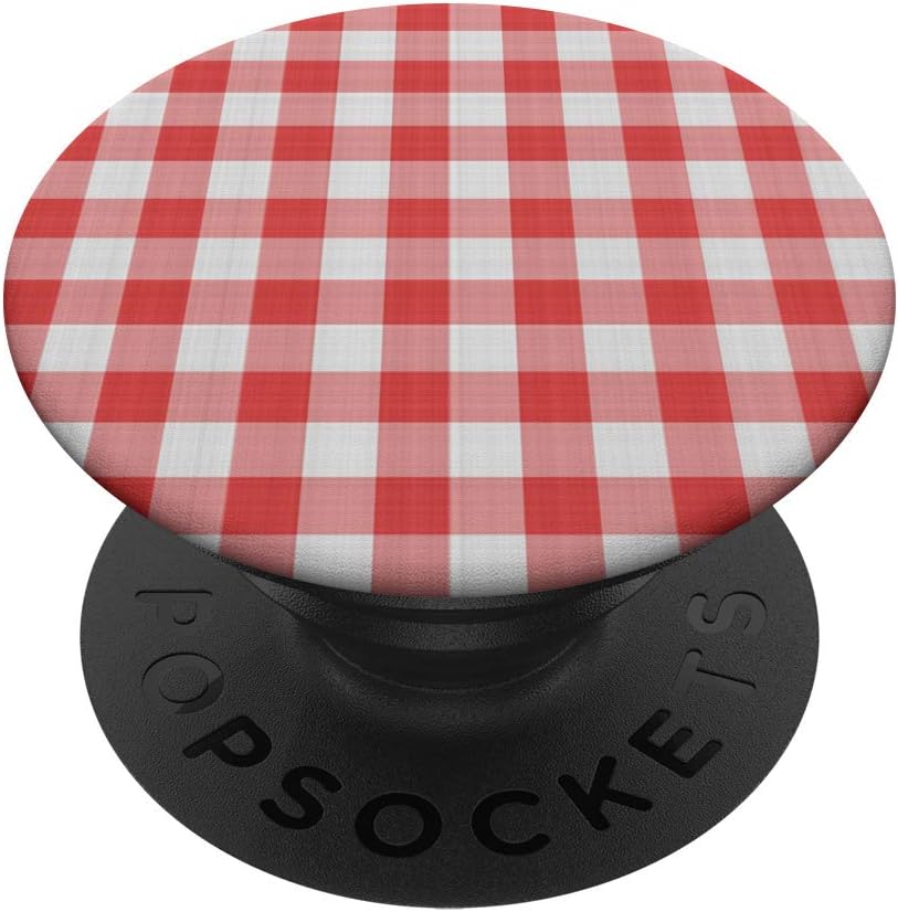 Red Gingham Checkered Plaid Cute Tartan Pattern PopSockets PopGrip: Swappable Grip for Phones & Tablets