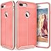iPhone 7 Plus Case, Vena [vAllure] Wave Texture [Bumper Frame][CornerGuard ShockProof | Strong Grip] Slim Hybrid Cover for iPhone 7 Plus (5.5") (Rose Gold/Coral Pink)