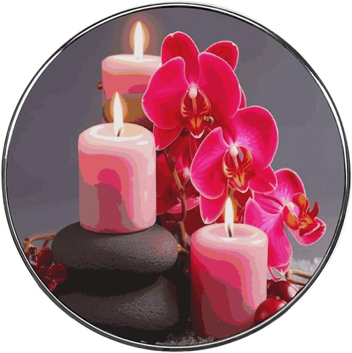 Pink Orchid Stone Red Candles Fridge Magnets Colorful Refrigerator Magnet with Cute Decorative Designs Strong Fridge Magnetic Stickers for Kitchen Office Locker Decoration