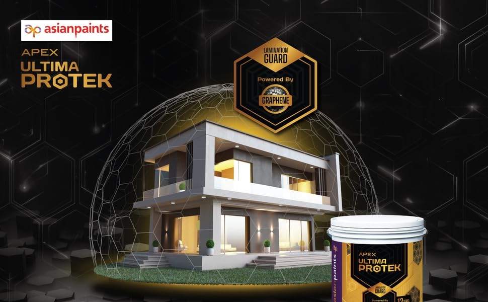 Image of Asian Paint Apex Ultima Protek Exterior Paint, Graphene Powered, Lamination Guard, Crack Bridging, Anti Premium Exterior Emulsion - Premium Weather Protection | Dust Resistant, Anti-Algal | 10 Lite...