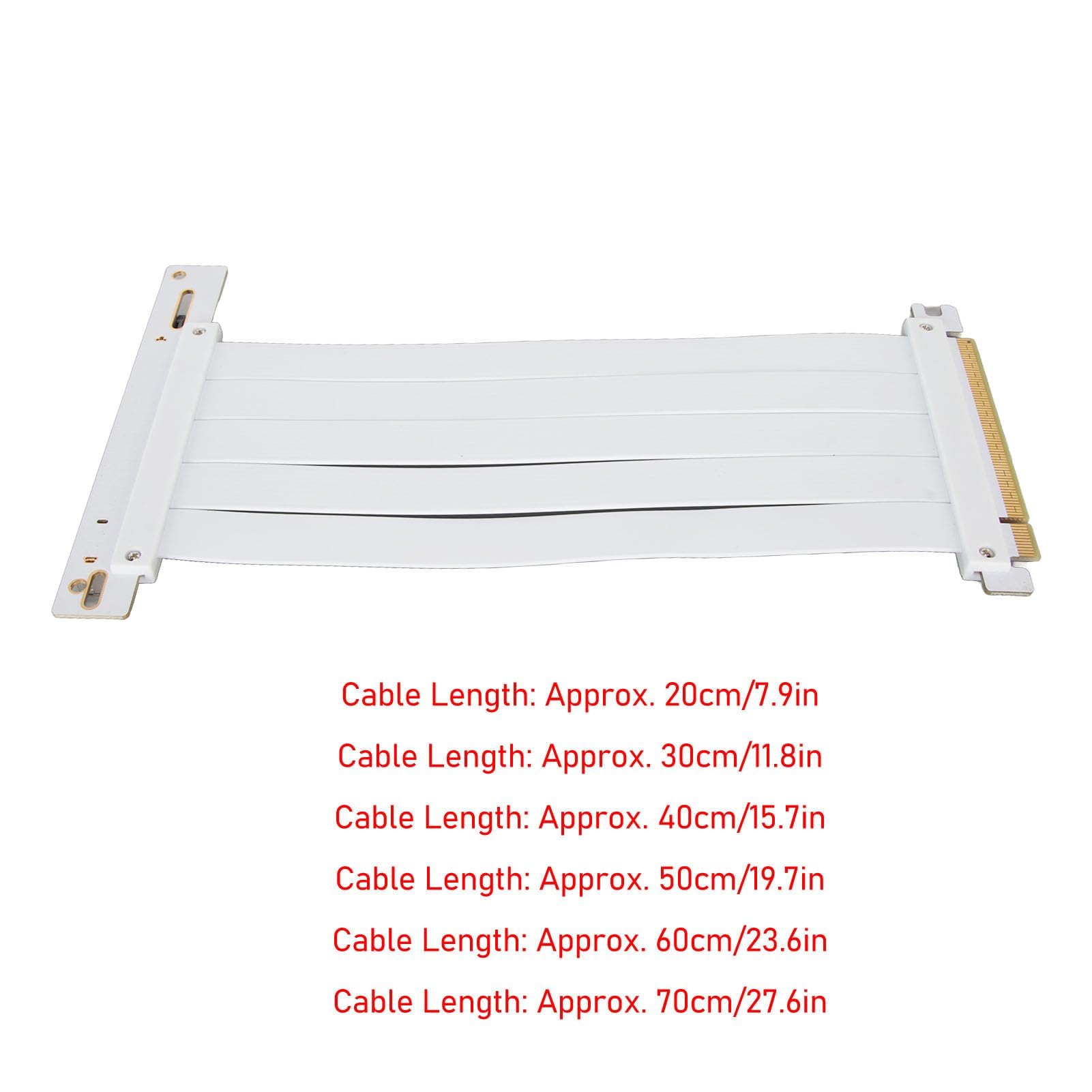 PCIE 4.0 X16 Riser Kabel mit 128 Gbit/s Übertragungsrate, GPU Erweiterung mit EMI Abschirmung, Biegbares und Flexibles Design (20 cm)