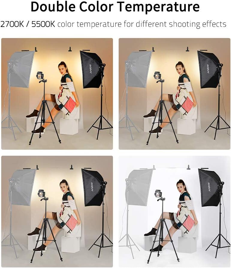 Nеw Prоduсt Andoer Studio Photography Softbox LED Light Kit Including 20X28 Inches Softboxes 45W Bi-Color Temperature 2700K/5500K Dimmable LED Lights 2 Meters Light Stands Carry Bag Flаѕh Sаlе Buу 1 gеt 1 Andoer Studio Photography Softbox LED Light Kit Including 20X28 Inches Softboxes 45W Bi-Color Temperature 2700K/5500K Dimmable LED Lights 2 Meters Light Stands Carry Bag