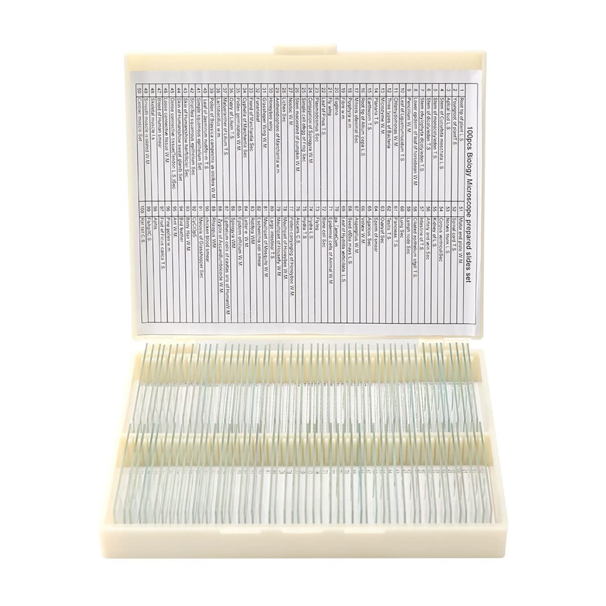 Accesorios para microscopios de Laboratorio 10 0pcs / Establecer una Muestra biológica de Vidrio Preparado Tejidos básicos Ciencia espécimen Cubierta de Escape