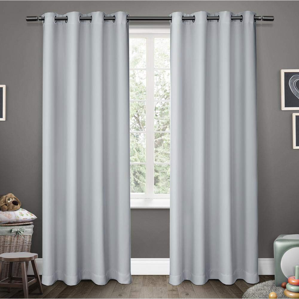 Set of 2 Panels 100% Blackout,Soft and Silky Curtains Thermal Insulated, Room Darkening and Light Reducing Curtains (W60 x L84_Light Grey Solid)
