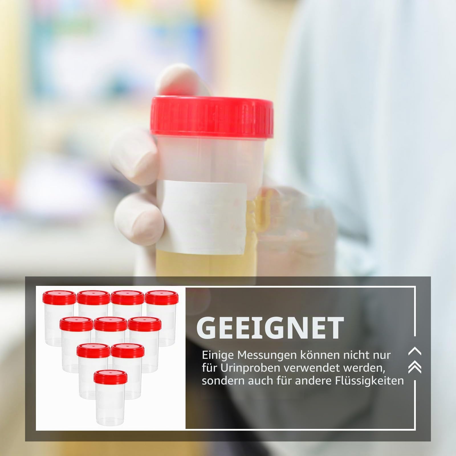 POPETPOP 20 Stück Sterile Probenbecher 60 Ml Mit Schraubdeckel Lecksicher Urinbehälter Für Medizinisches Labor Probenahme Und Flüssigkeitsentnahme
