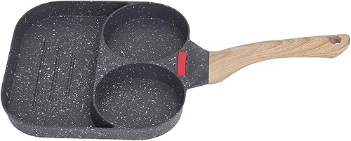 Sartén de cerámica antiadherente sartén de huevos de silicona sensible al calor sartén de aluminio para panqueques con mango cómodo para estufa de