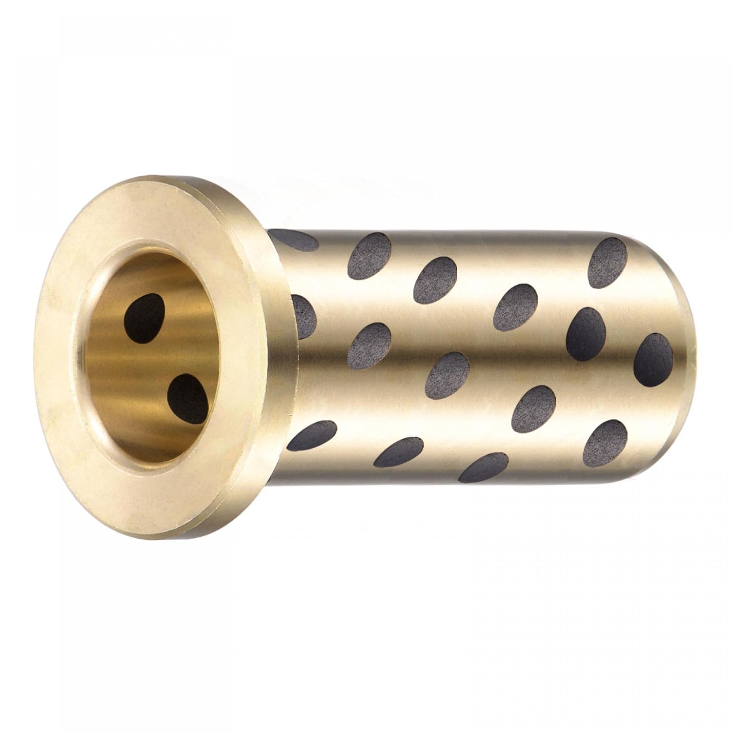 uxcell Flanged Sleeve Bearings 12mm Bore 18mm OD 50mm Length 25mm Flanged Dia 3mm Flange Thickness Wrapped Oilless Bushings Brass 2pcs