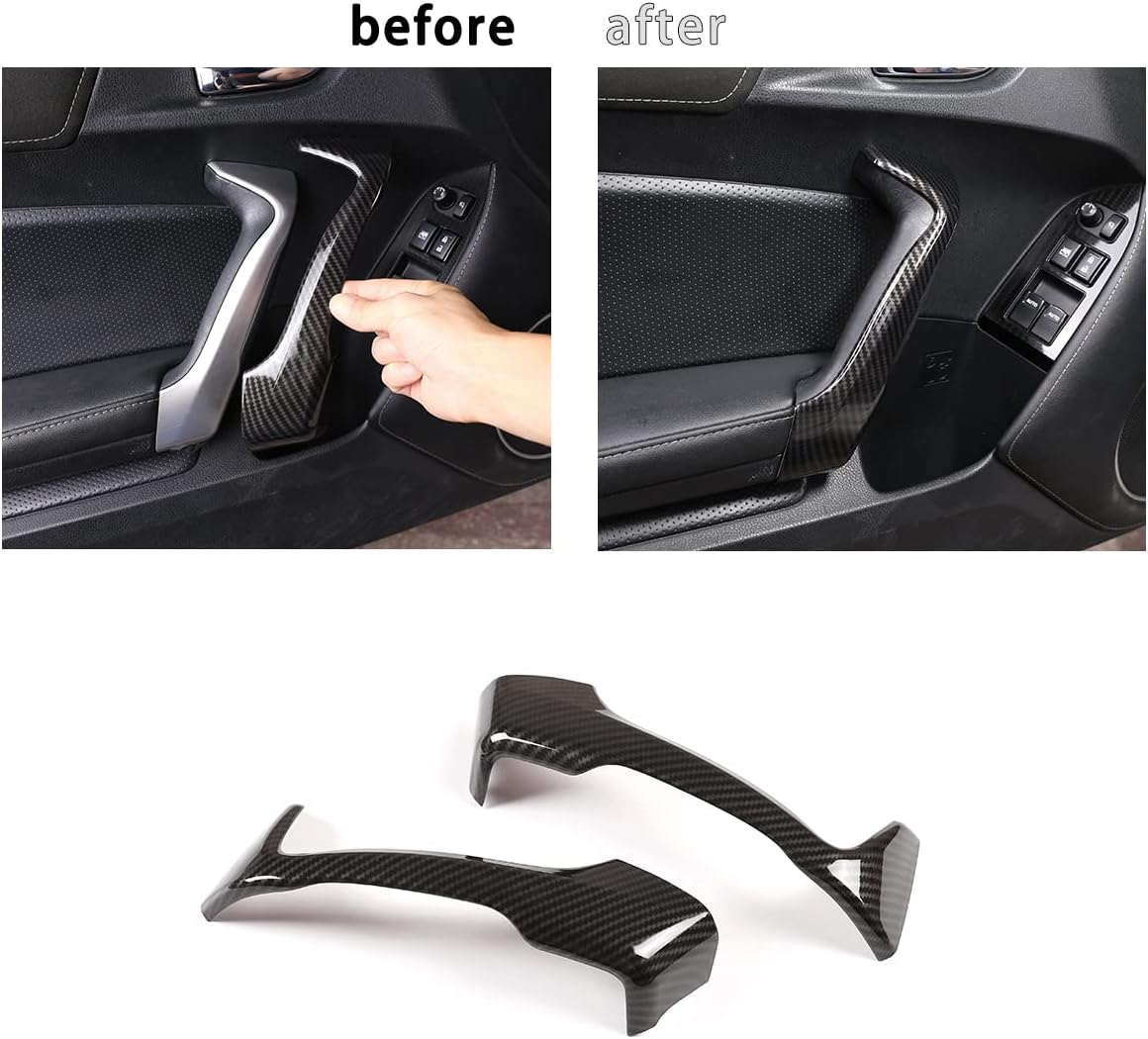 Compatible with Toyot@ 86/Subaru BRZ 2012-2020 Center Console/air Conditioning Vent/Door/roof Reading Light Automotive Interior Decoration Accessories (Door Handle Trim (Carbon Fiber Pattern))