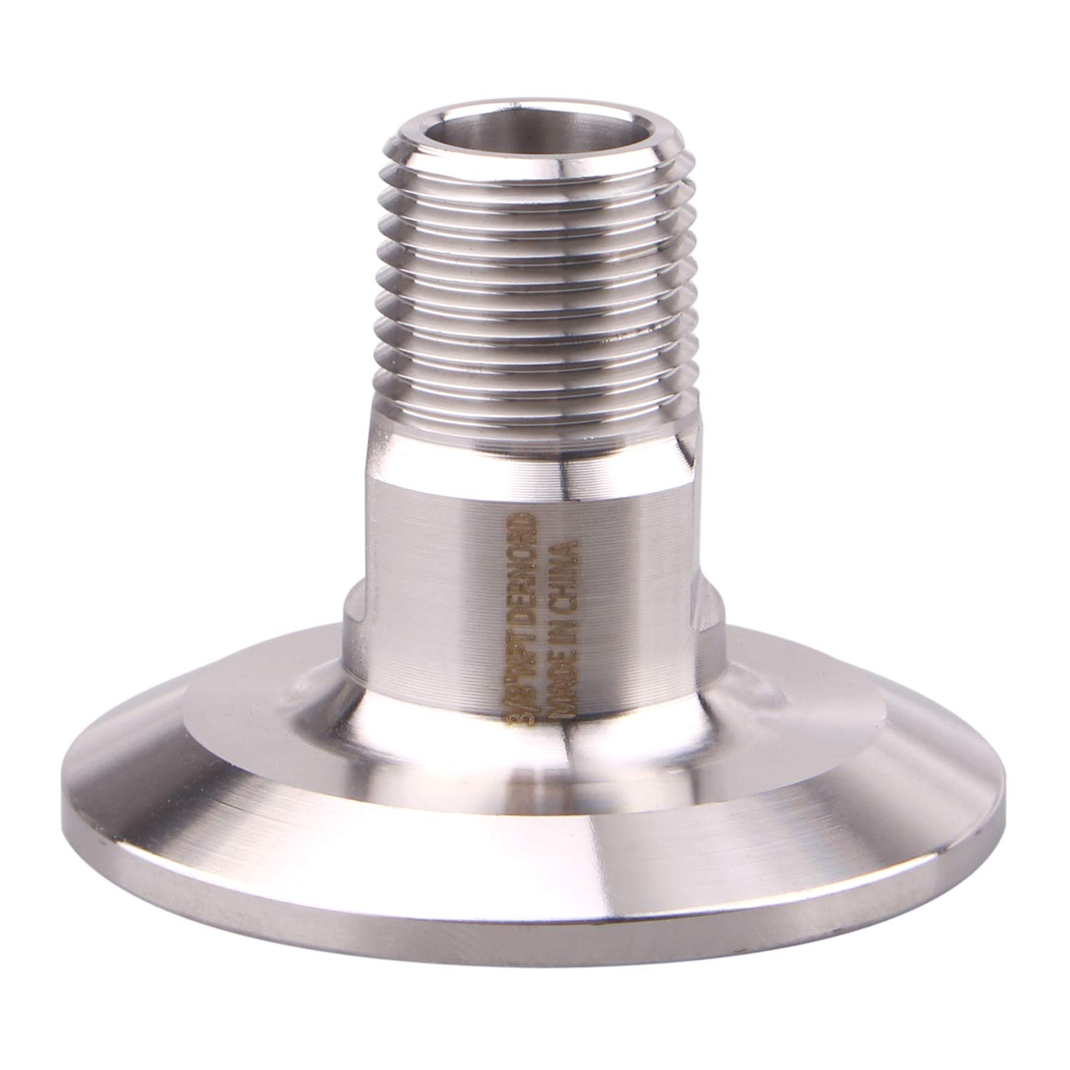 Tri pince sanitaire 3,8 cm adaptateur fileté 3/8 mâle Tri Clover inox