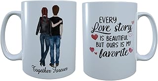 Couple Love Story Ceramic Mug, Custom Friend Mug, Personalized Couples Gift, Design Your Own Couples Mug, Love Story Mug, Gift for Her, Love