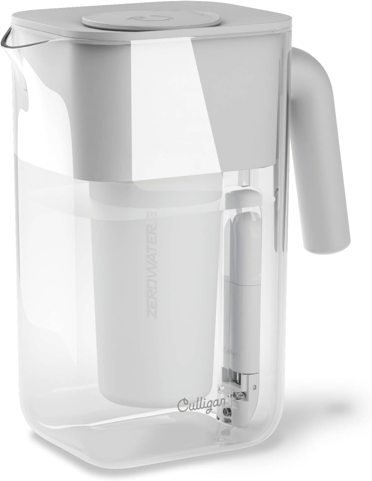 Culligan with ZeroWater Technology 2.4-L Water Filter Jug – Includes 5-Stage Advanced Water Filter, IAPMO Certified to Reduce Lead, Total PFAS (Forever Chemicals), Mercury, Fluoride, and Chlorine
