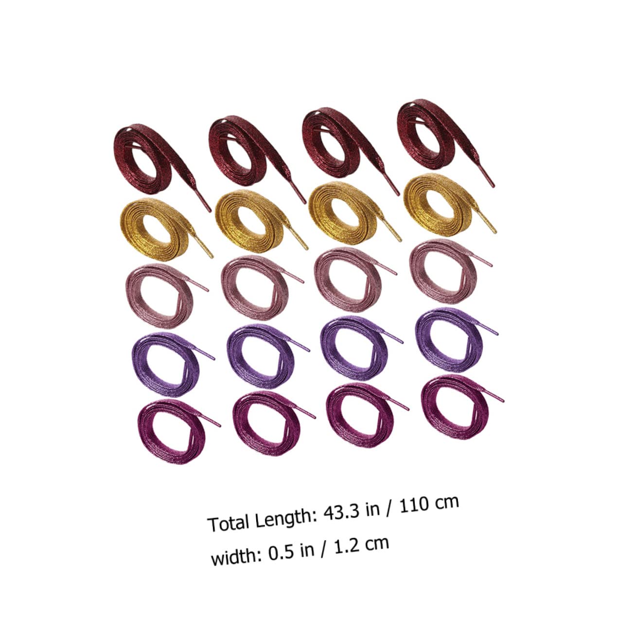 GALPADA 30 Paires De Fournitures De Lacets En Polyester Nacré