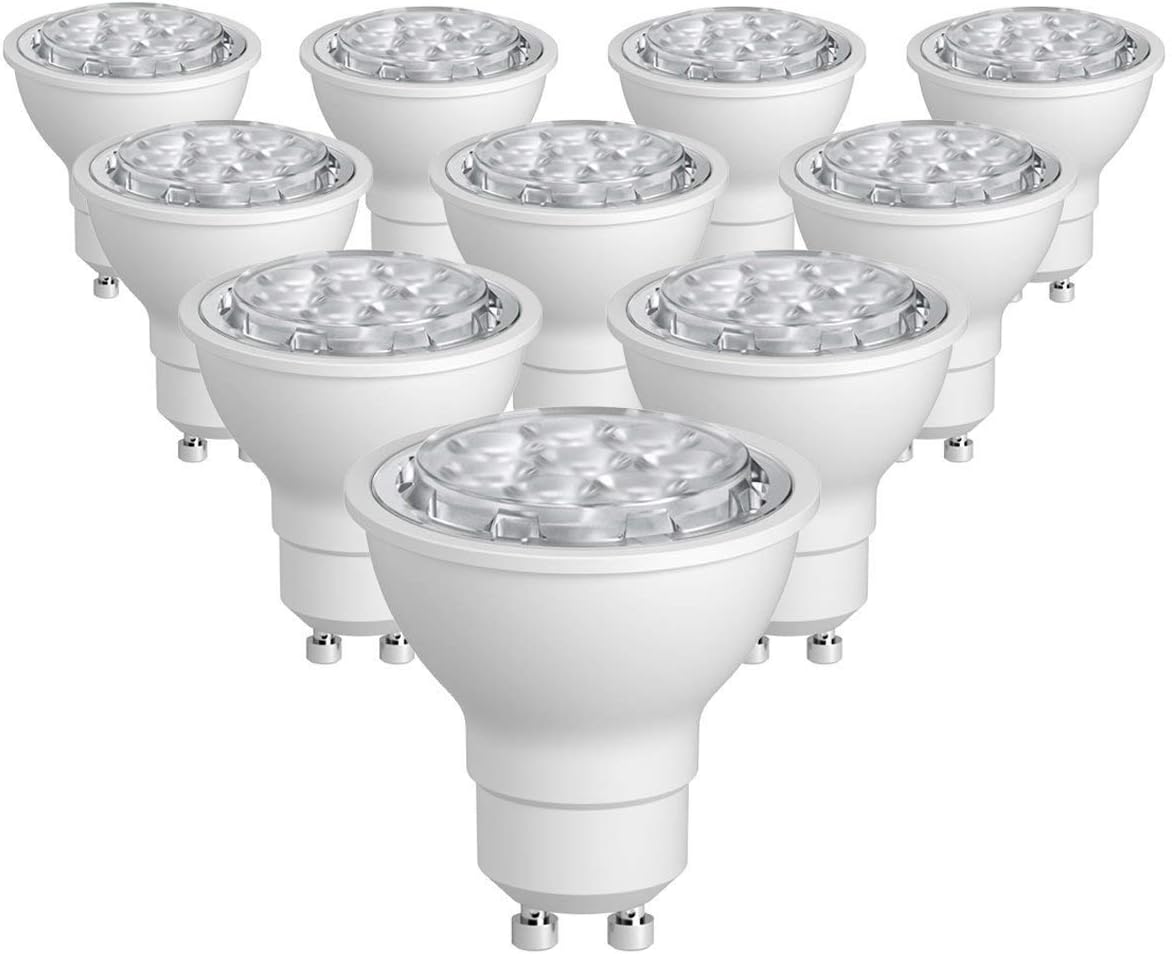 SUNTHIN 10 Pack Dimmable GU10 LED Bulbs 60W Halogen Bulbs Equivalent 6.5W 500lm GU10 Light Bulbs Daylight 5500K 38 Degrees Beam