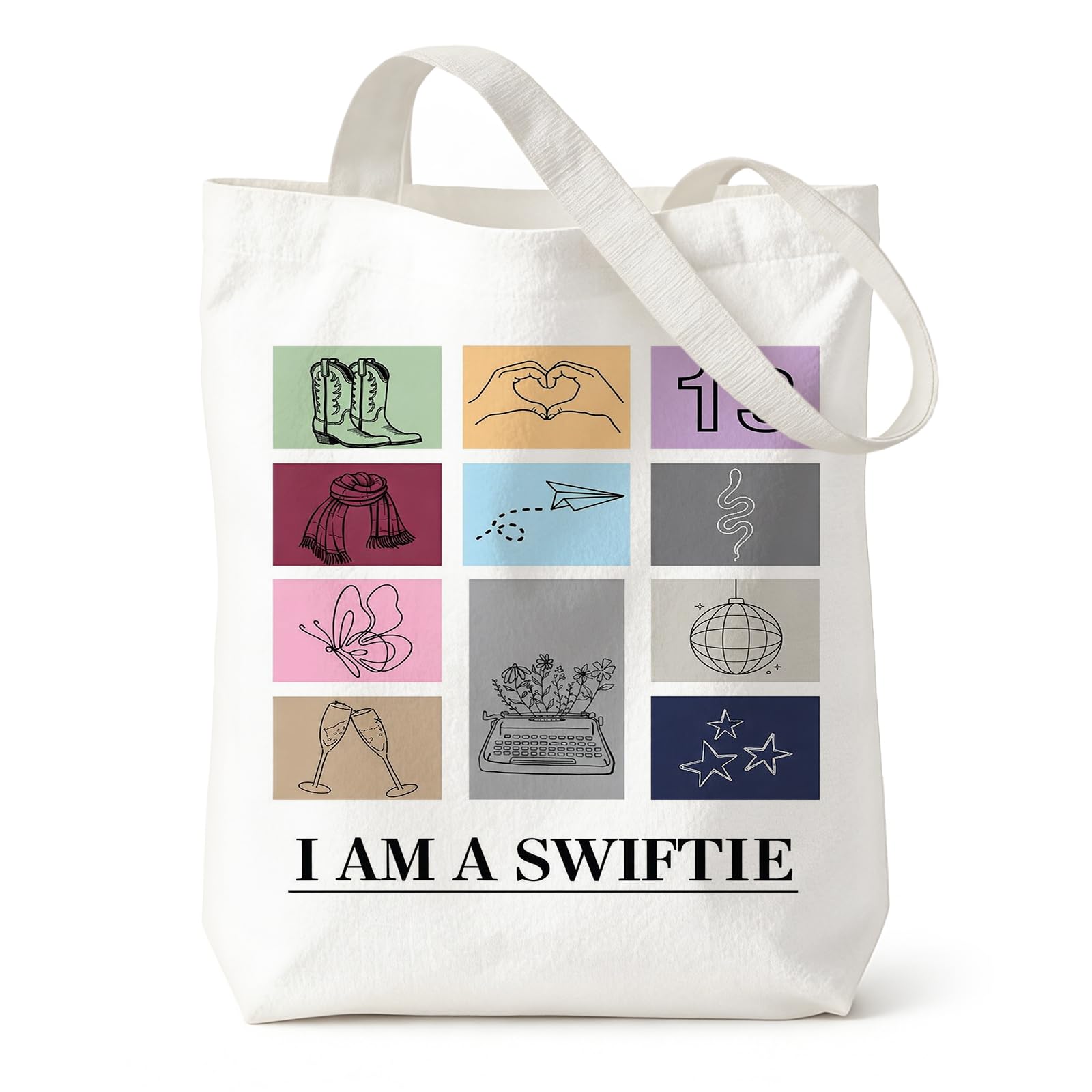 Canvas Tote Bag for Women, Shopping Bag for Fans Music Gifts for Girls, Music Lovers Merch Shoulder Bag for Beach, Work, Concert Gifts
