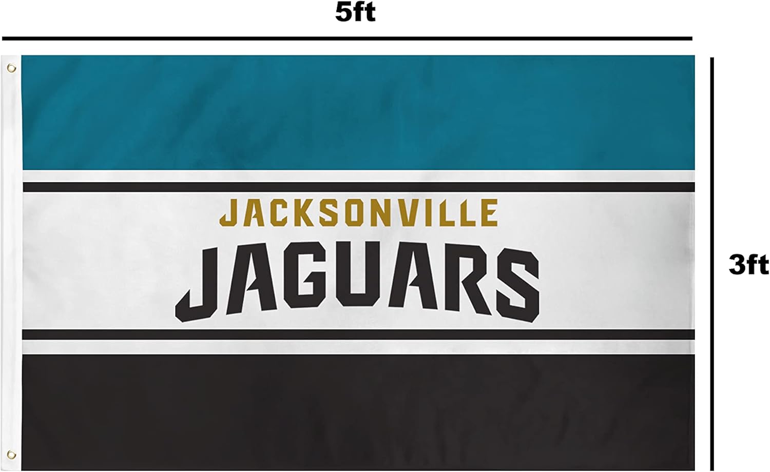 FOCO Jacksonville Jaguars NFL Horizontal Flag - Image 3