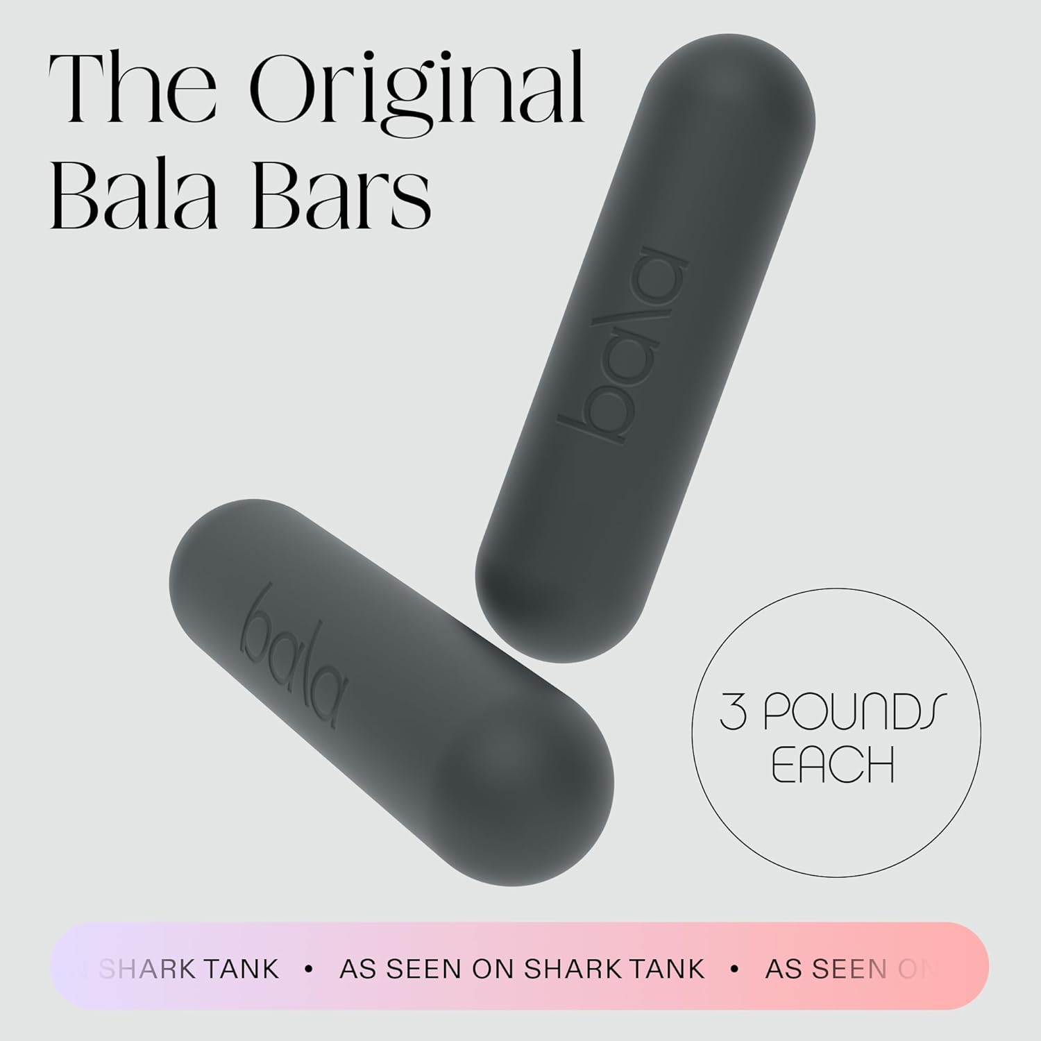 Bala Bars Dumbbell Set for Women & Men - Set of 2 Bars Designed for Walking, Strength Training, HIIT, Boxing & Aerobics - Hand Weights for Working Out at Home