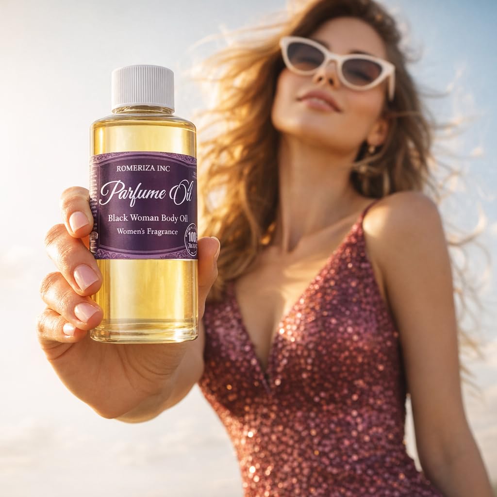 10 Oz Black Women Fragrance Body Oil Perfume, Scented Fragrance Body Oil, Scented Body Oil Perfume For Home & Gifting, Strong Essence Long Lasting Perfume