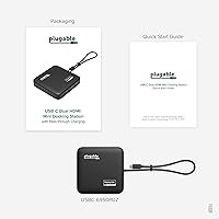 Vista 7 de Plugable Base USB-C DisplayLink 7 en 1 HDMI 4K dual (requiere controlador DisplayLink), carga PD de 100 W, compatible con USB4 y Thunderbolt