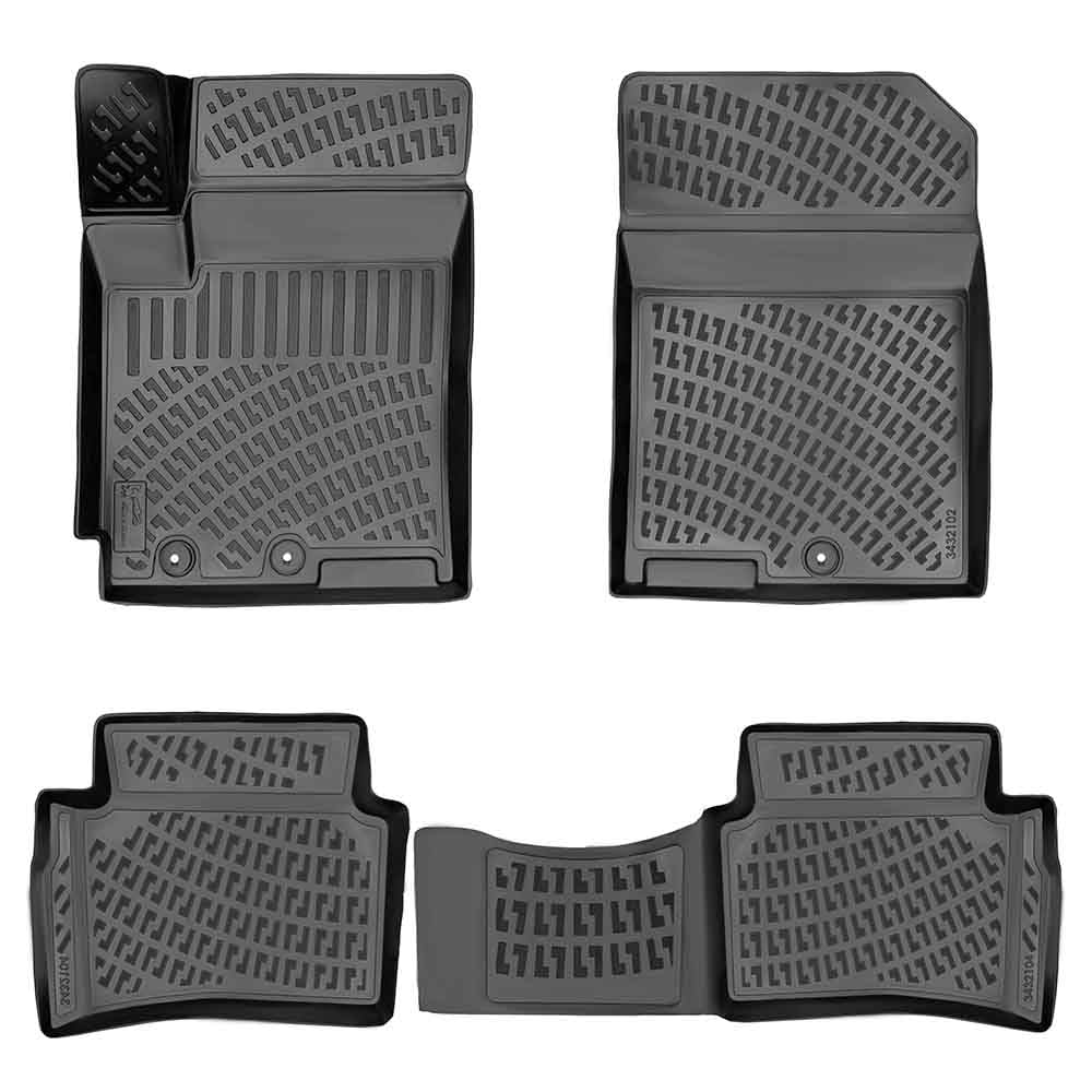 RizLiner Hyundai Ioniq 5 Unmovable Console 2022-2026 (No Movable Console) Floor Mats 3D Custom Fit Rubber Car Mats All Weather Laser Measured Floor Liners Heavy Duty Waterproof (Front & Rear) — view 42