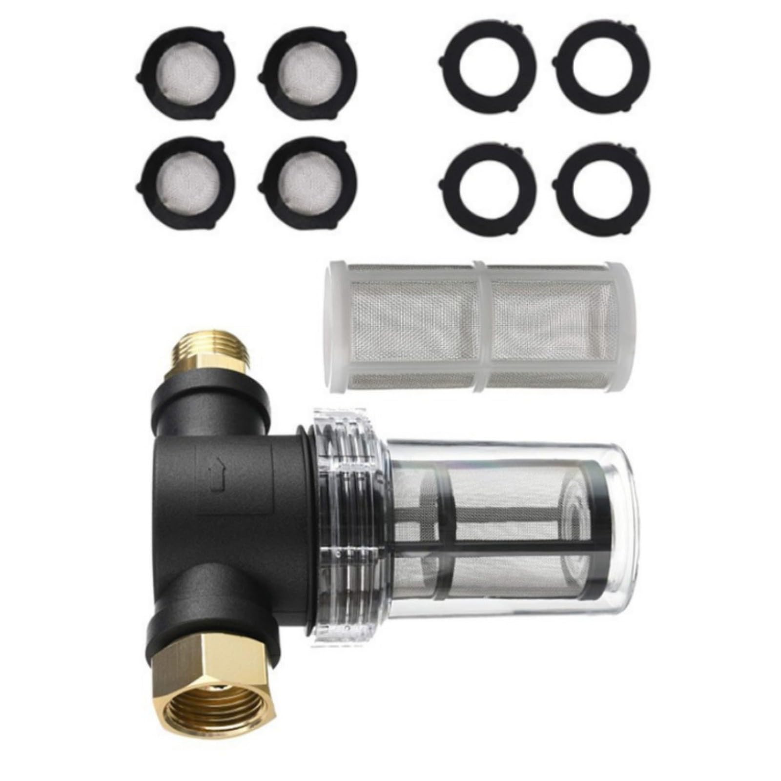 HDOYTXXM Pressure Inline Garden Hose Filter Attachment 3 / 4Inch Thread with Meshes Screens for Washer Sediment Protective Pressure Washer Inlet Filter
