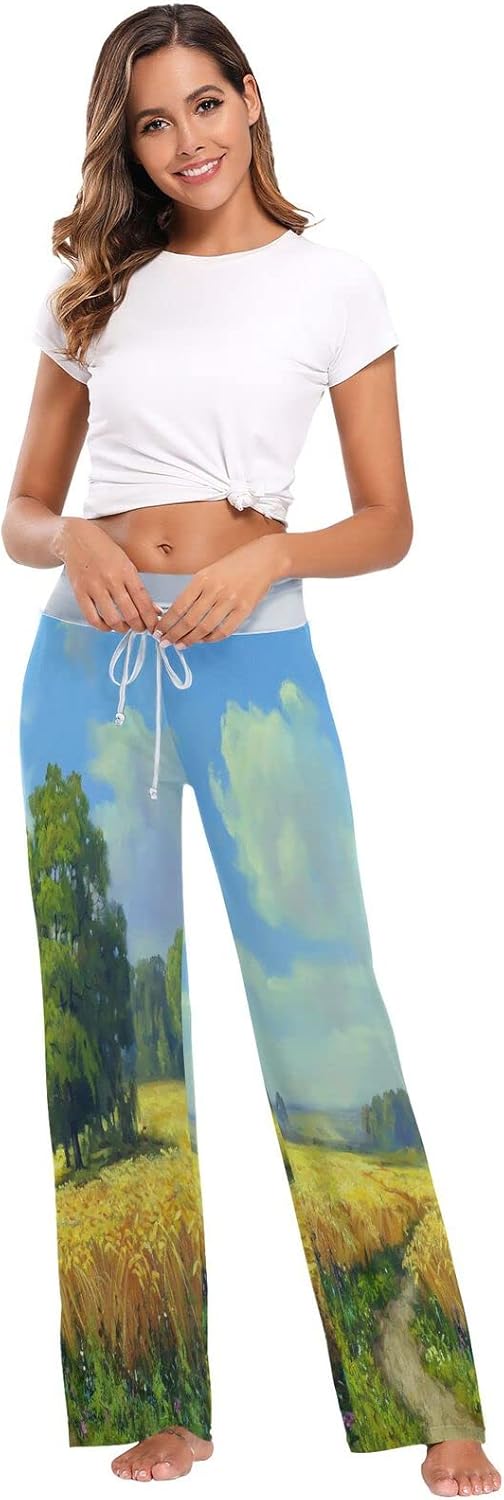 ALAZA Women's Summer Tree Sky Nature Sleep Pajama Pant : Clothing, Shoes & Jewelry