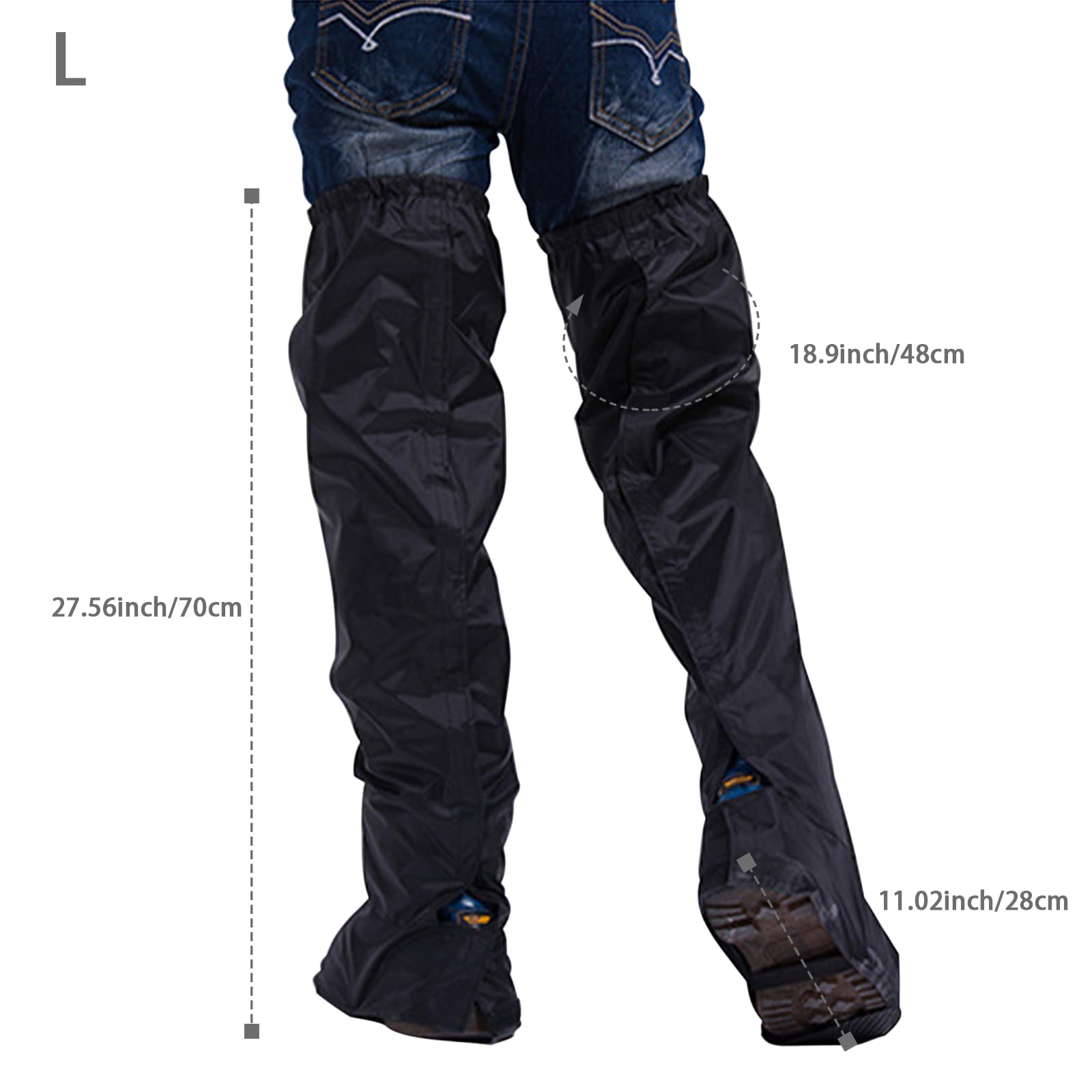 OhMill Pantalon Imperméable Jambes Imperméable pour Cyclisme Imperméable pour Jambes et Pieds Protège-Jambes Étanches Ajustable Pratique pour Moto Vélo VTT
