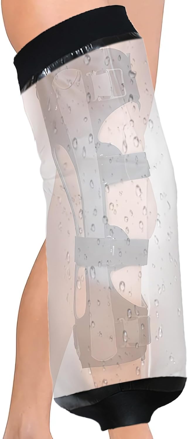 ZhiGu Adult Knee Cast Cover Shower Extra Large Long Waterproof Knee Surgery Shower Cover, Watertight Shower Bandage and Wound Protector for Knee Replacement and ACL Surgery (Extra Large 70cm)