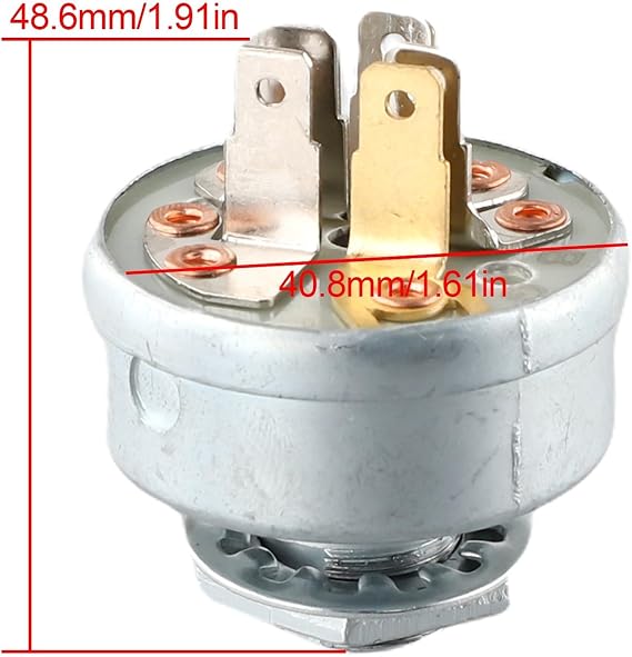 5-Terminal For Ignition Switch with 2 Keys for Ride-On Lawn Tractors Compatible with AM102551 44745 300275 and More