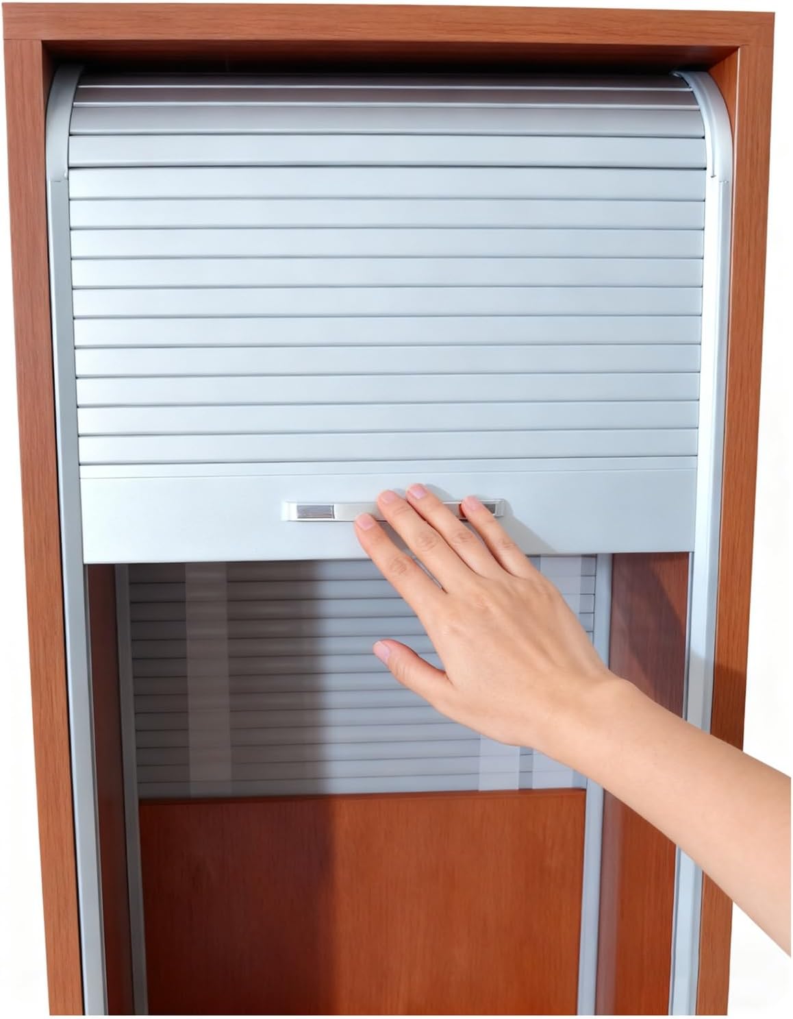 Roll Up Cabinet Doors for Rv Kitchen Pantry 16 20 24 28 32''Inch Wide，Interior/Outdoor Appliance Garage Customizable Folding Tambour Door(16x33inch/40.6x83.8cm)