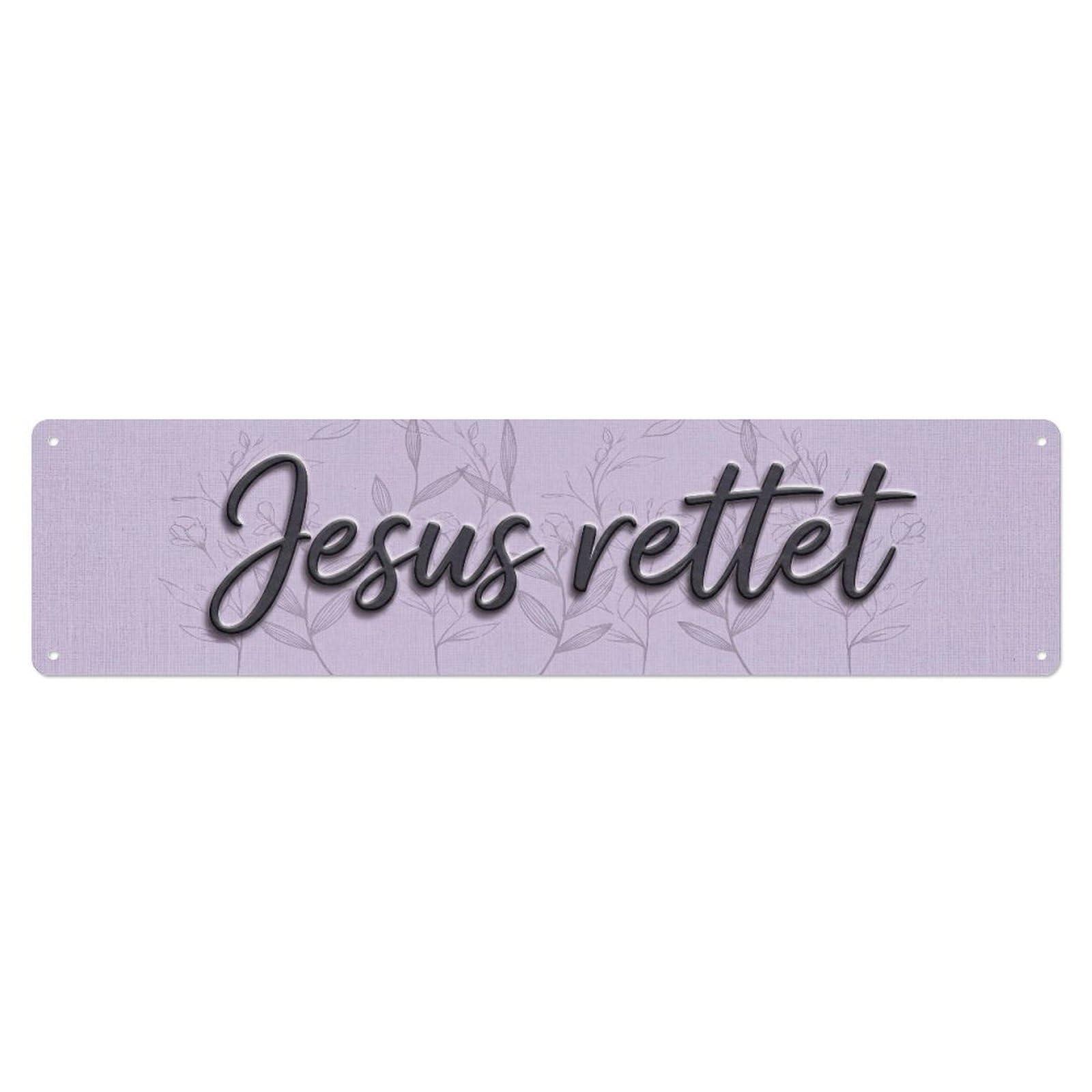 Jesus Rettet Salvation Christian （1） Metal Tin Skinny Sign Plaque Wall Decor for Cafe, Club Bar, Office, Home Garden Metal Poster 4x16Inch