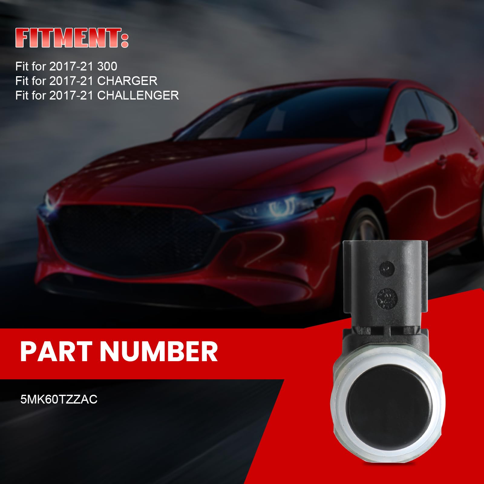 cycwer 5MK60TZZAC 4pcs Park Assist Sensor for 2017-21 300 Charger Challenger Reverse Backup Parking Sensor