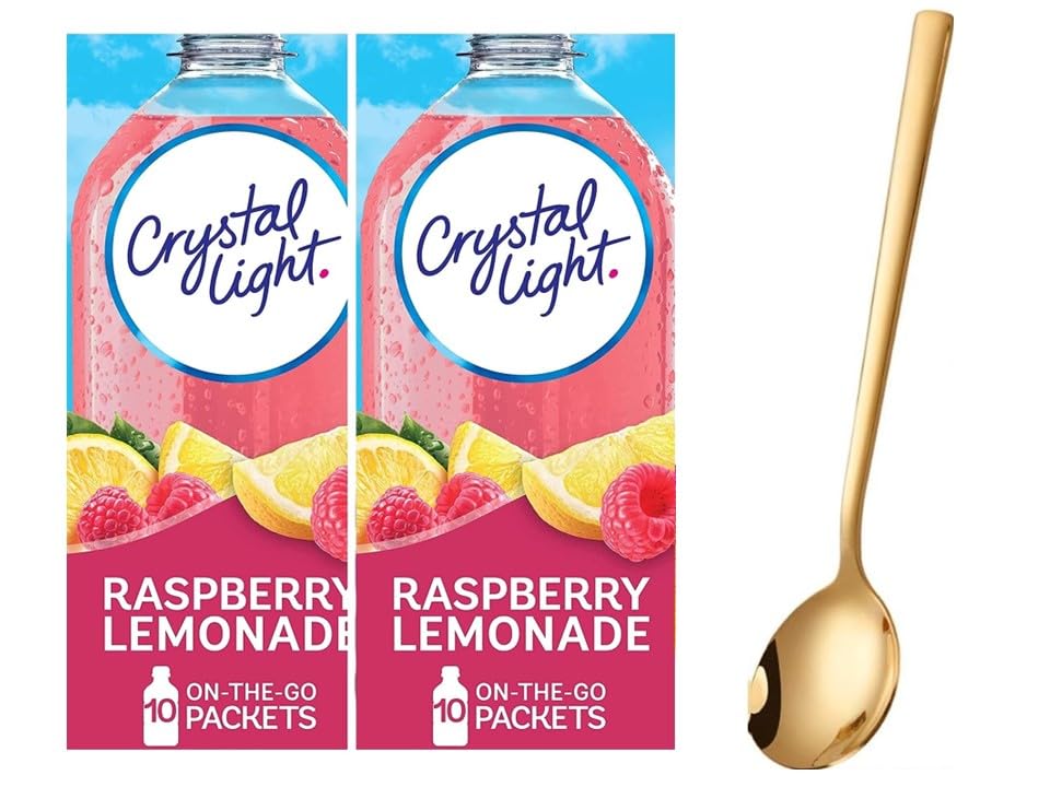 Miniatura 5 de Crystal Light On The Go - Mezcla de bebida  Dos (2) paquetes de 10 unidades  Sin azúcar, refresco bajo en calorías con una cuchara agitadora Sukkar