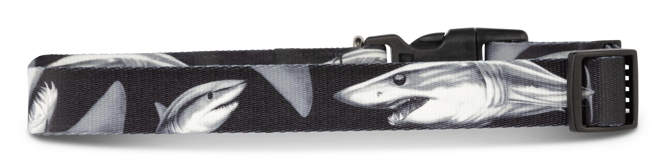 Shaka's Salty Paws Obroża dla psa dla chłopca i dziewczynki mała średnia duża (średnia obroża dla psa przym. 35-50 cm dla psów 11-22 kg, czarna obroża dla psa Mako Shark D. Friel)