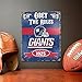 Party Animal NFL Embossed Metal Vintage New York Giants Sign , 11.5x14.5 Inches