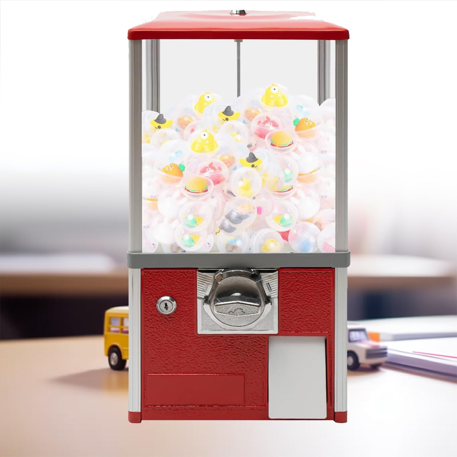 Distributeur Automatique Commercial, Distributeur de Jouets, Machine à Bonbons Vintage,pour Les magasins de Jeux et Les magasins de détail Style Vintage,Red