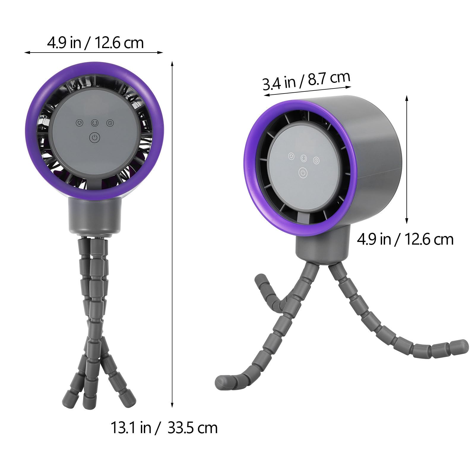 Kichvoe Ventilatore portatile per passeggino, ventilatore a clip a 360 gradi, silenzioso ricaricabile, per tapis, bici e viaggi