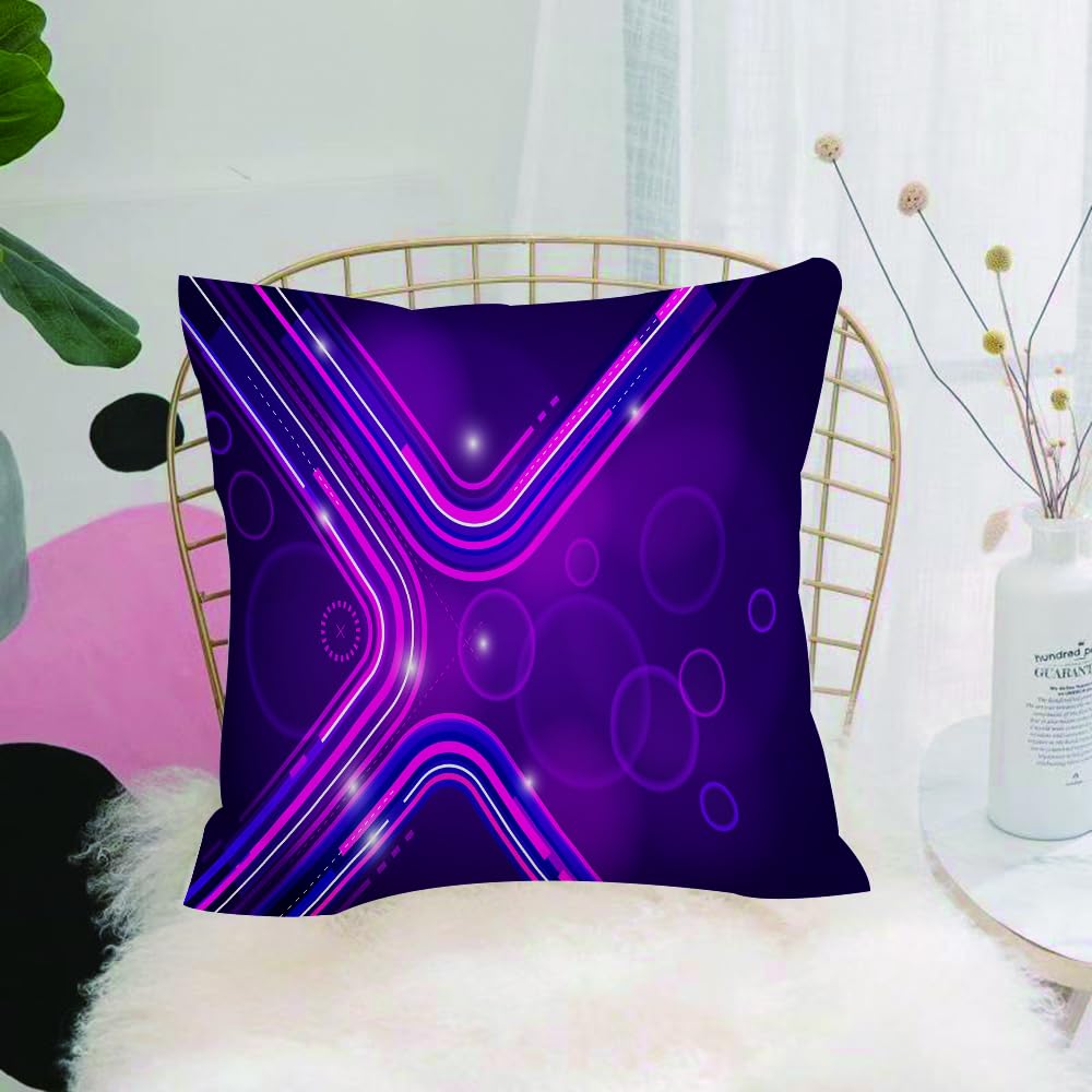 HYOSXW Cushion Cover,Throw Pillow Case Home Decorative for Living Room Bedroom Sofa Chair 16X16 Inch,Eggplant, Purple Abstract Parallel Lines in A Violet Environment,Pillowcase 40X40cm