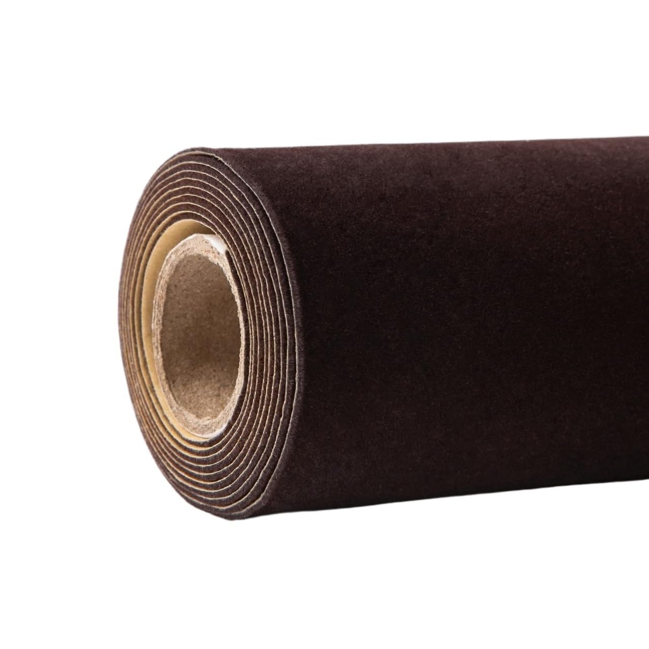 Self Adhesive Velvet Flock Roll Flocking Liner for for Jewelry Drawer Art Crafts DIY Project(Coffee)