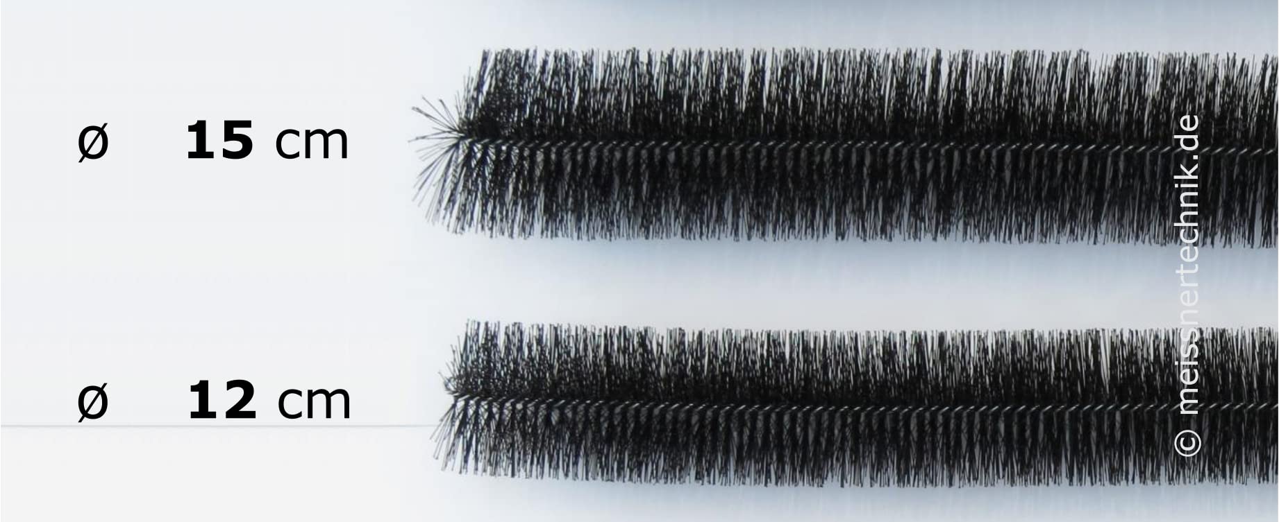 MEISSNER 20x Dachrinnenbürsten speziell für Kupferdachrinnen 100cm lang, Ø 15cm, inkl. 12 Sicherungsklammern gegen Sturm und Wind