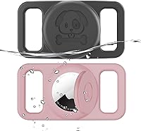 Vista 11 de Paquete de 2 soportes impermeables para collar de perro AirTag compatibles con Apple AirTag, soporte de silicona oculto para Airtag Tracker, negro