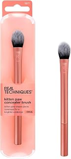 Real Techniques RT 242 Kitten Paw Brightening Concealer Brush - Viral TikTok Tool for Under-Eye Coverage, Dark Circles & Blemishes, Cruelty-Free