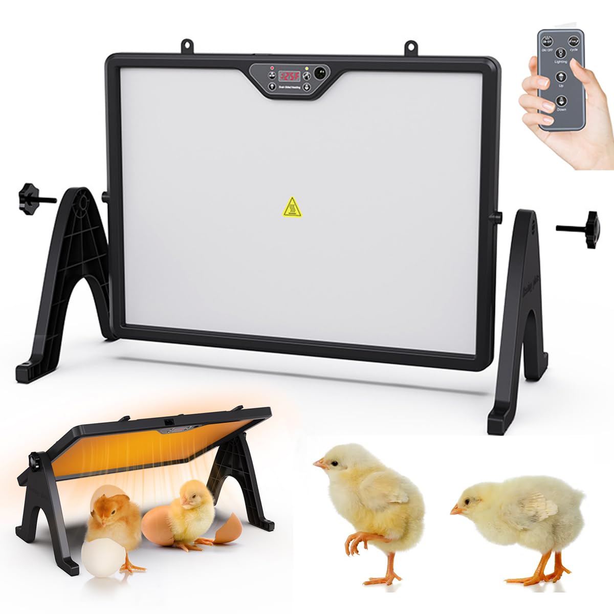 Panel calefactor de gallinero con sensor de temperatura adaptable y control remoto para uso en invierno, apto para pollos, patos, gansos, gatos y perros