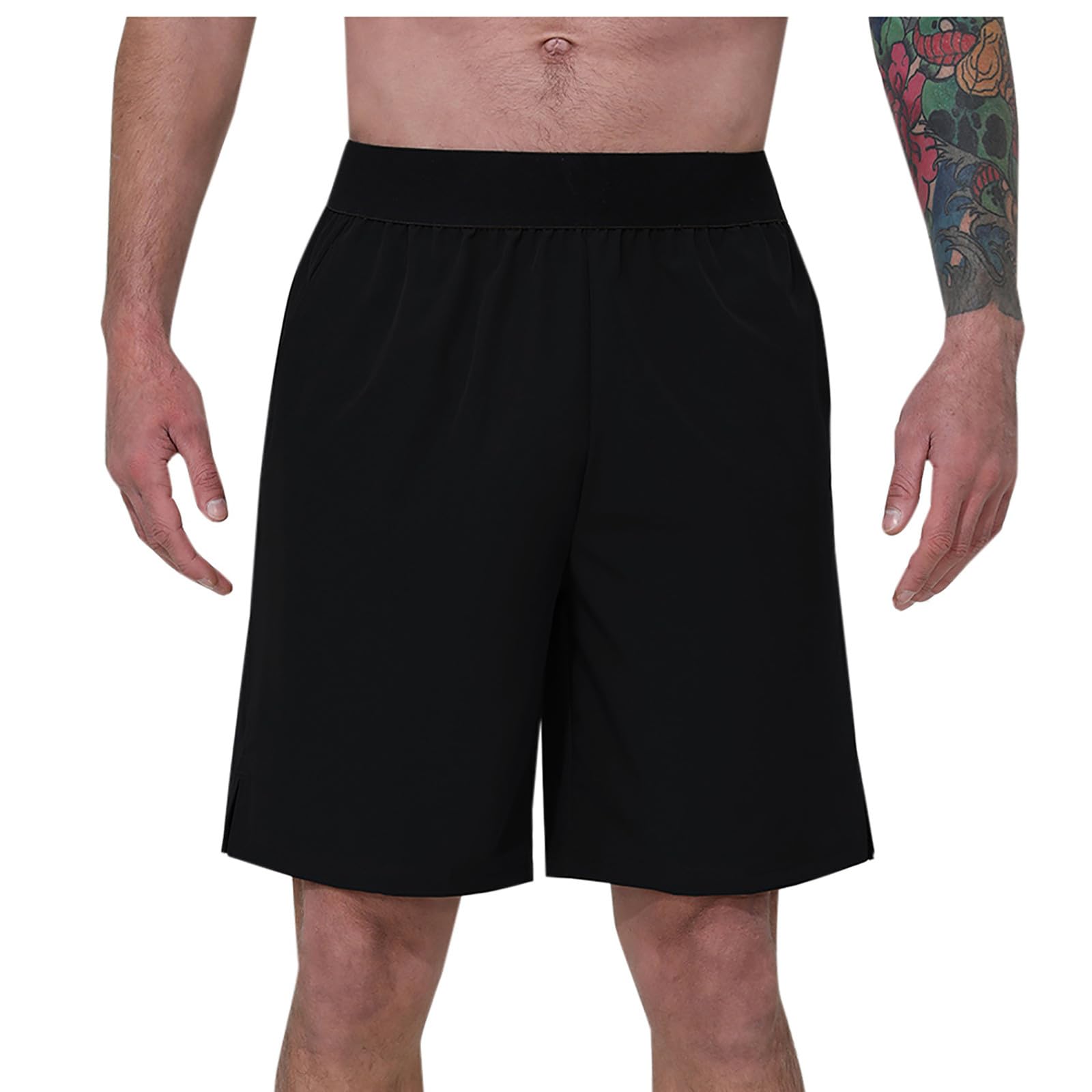 Athletic Shorts for Men Casual High Waisted Shorts with Pockets Elastic Waistband Workout Gym Running Hiking Shorts